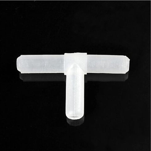 10pcs 3 Way Air Line Connector for Aquarium Fish Tank Airline Tee Valve Pump Tube, White