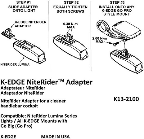 K-Edge Go Big Niterider Light Adapter