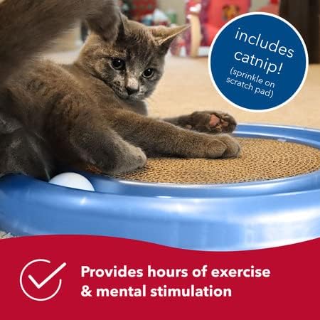 Coastal Pet Turbo Scratcher Cat Toy, Cardboard Scratcher Pad with Toy Ball Track & Catnip
