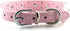 Rhinestone Flower Dog Collar, Sparkling Leather for Small and Medium Dogs (Pink, XS)