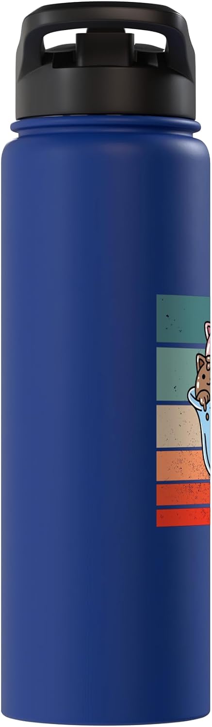 Fun Cat ice cream Dessert Ice cream bowl Chocolate Vanilla Stainless Steel Insulated Water Bottle