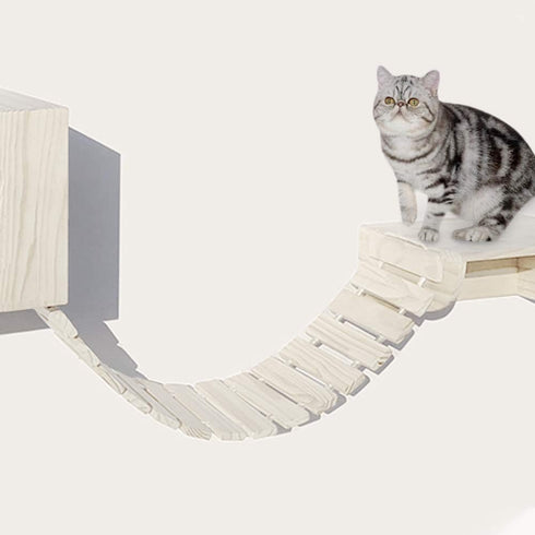 La La Pet Hammock Furniture(47.24 9.84) Wood Cat Bridge Ladder Cat Perch Cat Lounge Mod Cat Shelf Board Cat Climber
