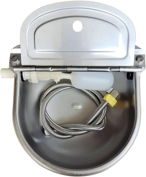 Abustle pig 304 39 inch 3/4''), Stainless Steel Automatic Livestock Waterer with Float Valve and Water Hose(one end