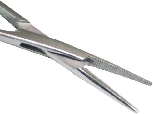 2pcs Set Pets Ears/Nose Hair Puller - Straight & Curved Full Serrated Stainless Steel Hemostat Locking Forceps