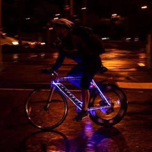 Bike Lights LED Bicycle Frame Light for Night Riding,Waterproof Strip Light Battery Powered with RGB Color, Bright