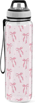 GOODOLD 32 oz Bow Water Bottle - Clear Tritan, BPA-Free, LeakProof with Carry Strap for Sports, Gym & Outdoor