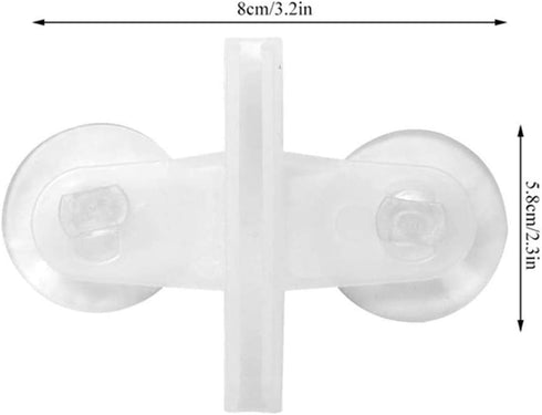 Plastic Aquarium Fish Tank Breeding Separator Glass Suction Cup Divider Sheet Holder Clip 8Pcs Clear
