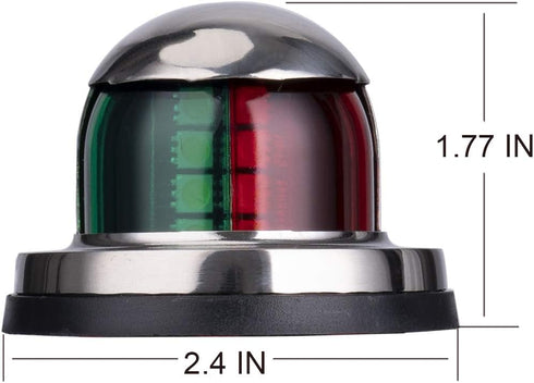 LYCAEA Skeeter,12V Stainless Steel LED Boat Navigation Lights, Waterproof Marine Navigation Lamp Marine Bow Lights
