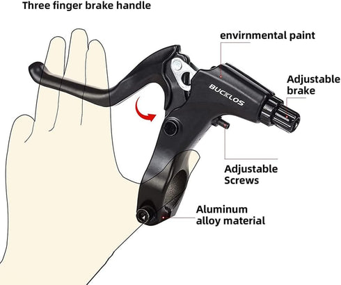 Mountain Bike Disc Brake Kit, MTB Mechanical Line Pulling Disc Brakes Caliper with Aluminum Alloy Levers - BUCKLOS