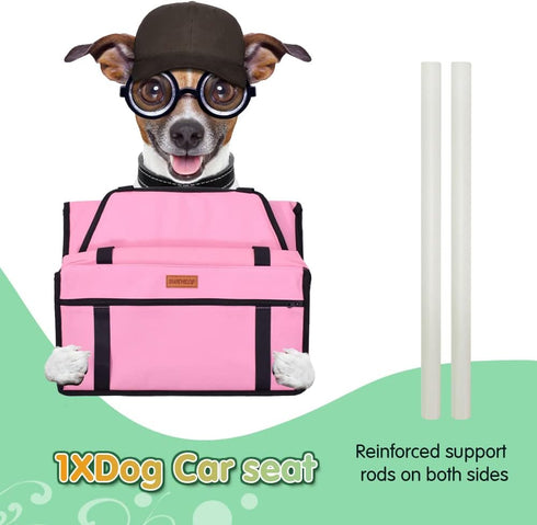 SWIHELP Pet Car Booster Seat Travel Carrier Cage - Oxford Breathable Folding Soft Washable Travel Bags for Dogs, Cats,
