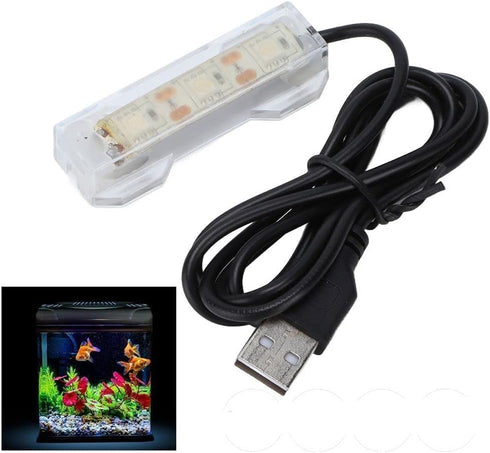 Blue Light Small Aquarium LED Light, Multicolor Fish Tank Light for Freshwater Plants and Aquatic Pets, Pet Supplies
