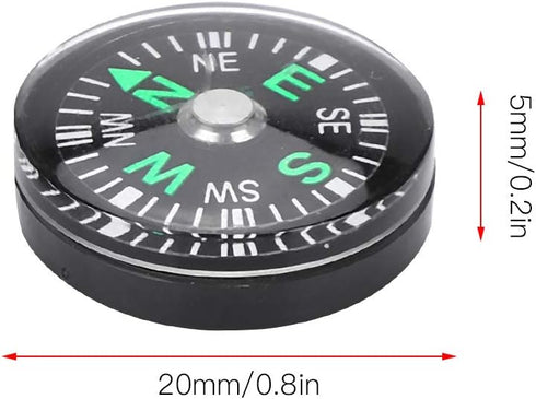 12Pcs Button Compass, Oil Filled Mini Pocket Button Compass for Camping, Hiking, Boating, Survival Bracelets Button