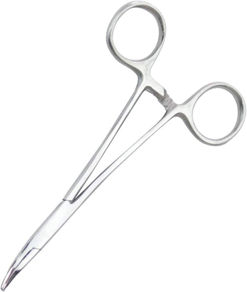 2pcs Set Pets Ears/Nose Hair Puller - Straight & Curved Full Serrated Stainless Steel Hemostat Locking Forceps