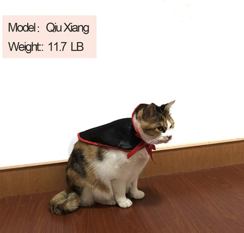 Pet Halloween Cloak Cosplay Vampire Cloak for Cats and Small Dogs - Pet Halloween Costume Clothes Suit