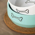 Ceramic Dog Bowls - Pet Feeding Bowls for Cats and Small Dogs, 20 oz (6.5" Blue/White)