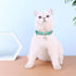 PetsHome Adjustable Cat Dog Collar, Bling Rhinestones PU Leather with Luxury Pendant, Extra Small Mint Green