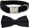Love Dream Adjustable Velvet Dog Collar with Detachable Bowtie, Soft Comfortable Bow Tie Collars for Large Dogs, Black