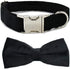 Love Dream Adjustable Velvet Dog Collar with Detachable Bowtie, Soft Comfortable Bow Tie Collars for Large Dogs, Black