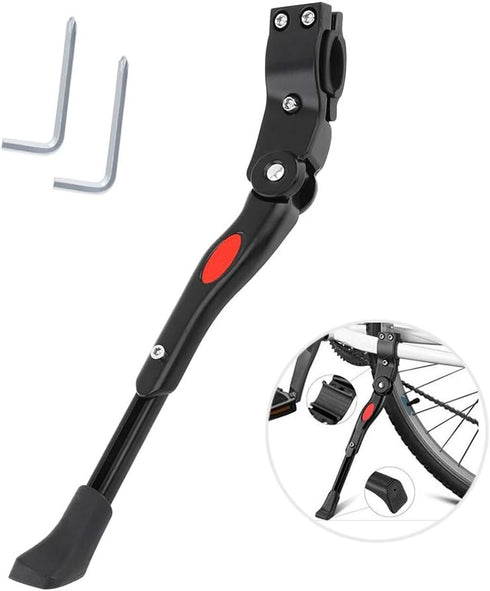 Universal Bike Kickstand Alloy Adjustable Height Rear Side Stand for 24"-26" 700C Mountain Road BMX City Bikes