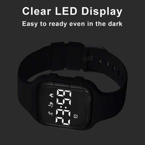 Kids Fitness Pedometer Watch, Rechargeable Fitness Tracker for Boys & Girls with LED Sports Watch Features