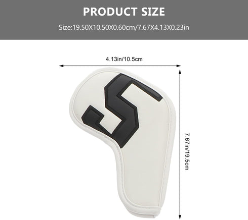 10pcs Set Toyvian Golf Club Covers Pu Leather Putter Sleeve with Colorful Gradient Numbers, Soft Inner Lining, Golf