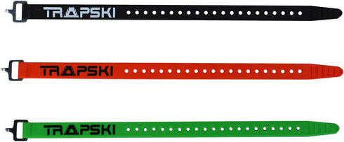 TRAPSKI Voile 15 Inch Aluminum Buckle Strap - Multi-Use Tension Strap for Skis, Bikes, Cargo (Green 3PK)