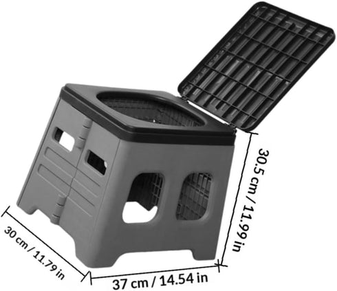 Healifty Portable Car Folding Toilet with Lid, Foldable Travel Potty for Camping and Outdoor Use, Portable Emergency