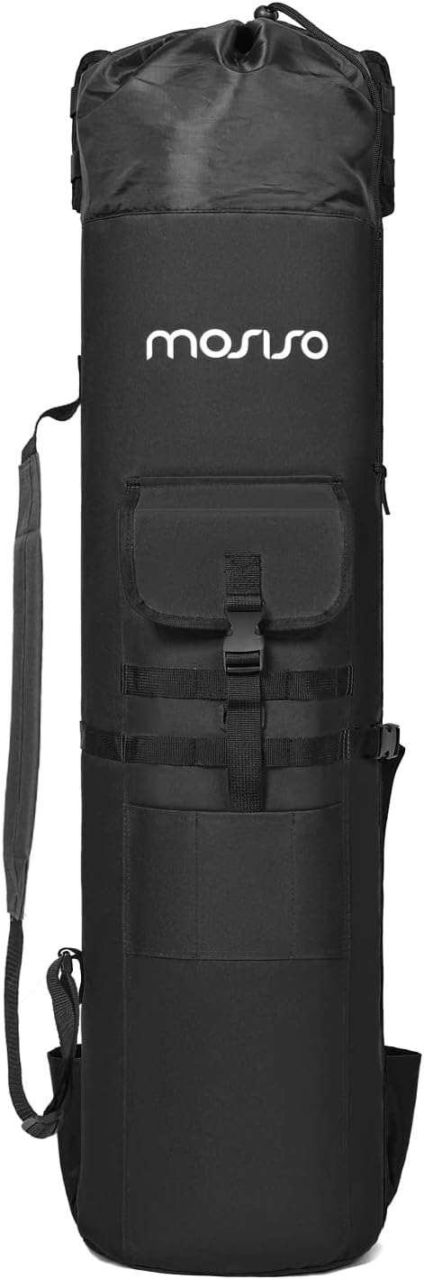 MOSISO Waterproof Fishing Rod Case Bag, Large Capacity Fishing Tackle Gear Organizer with 5 Poles Tackle