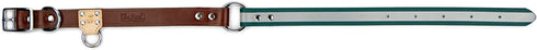 King Buck Hunting Heritage Soft-touch Reflective & Leather Waterproof Dog Collar with O Ring, Deep Teal (L/XL)