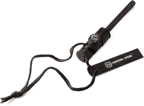 SharpSurvival Spark Fire Starter Kit, Magnesium Ferro Rod, Emergency Multitool for Camping, Hiking, Hunting