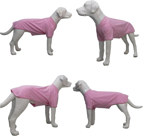 Lovelonglong Pet Clothing - Dog Costumes Basic Blank T-Shirt Tee Shirts for Medium Large Dogs, Pink XXXL