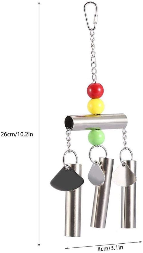 Stainless Steel Bell Parrot Toy, Heavy Duty Bird Cage Swing Stand for Small Birds, Parakeets, Cockatiels, Macaws