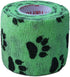 Prairie Horse Supply 2 Inch Vet Wrap Tape Bulk (Pack of 6) - Green, Pink, Red, Black Paw Prints