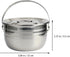 PRETYZOOM Camping Griddle Camping Pot Jacketed Kettle, Thicken Child Stainless Steel Stew Pot