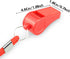 Red Emergency Whistles with Lanyard, Loud Crisp Sound, 2 Packs Plastic Whistles for Lifeguard