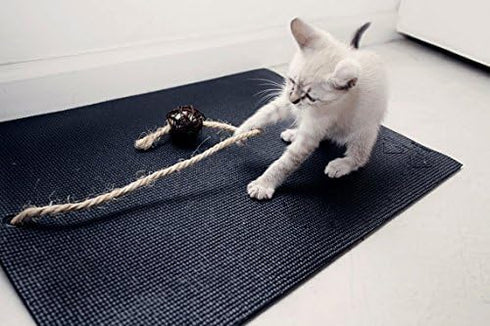 Feline Yogi Cat Yoga Mat with Catnip Cat Toy. Cat Scratching Post, Bed, Activity Play Mat