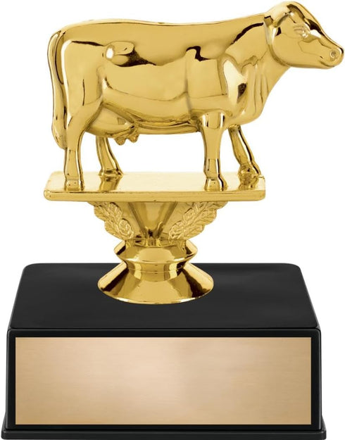 Crown Awards 4.5" Cow Dairy Trophy On Luxury Black Base
