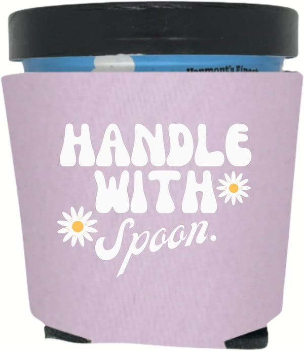 Capital City Commerce Ice Cream Pint Coolers, Handle With Spoon, Funny Ice Cream Pint Sleeves,