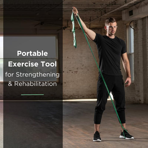 THERABAND CLX Resistance Band with Loops, Fitness Band for Home Exercise and Full Body Workouts, Portable Gym Equipment, Gift for Athletes, Individual 5 Foot Band, Green, Heavy, Intermediate Level 1