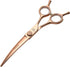Fenice Peak Curved Dog Grooming Scissors, Champagne Gold 440C Stainless Steel, Professional Pet Cutting Shears for