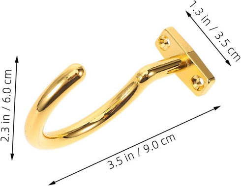 4pcs PRETYZOOM Pool Cue Storage Hooks Wall Mounted Metal Pool Table Side Cue Rack Gold and Black for Game Room