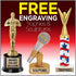 14.25" Crown Awards Customized Rainbow Inferno Dairy Goat Trophy, Dairy Goat Trophy Prize, Personalize with Free