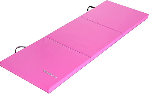 6x2 3-Panel 2-Inch BalanceFrom Feet Folding Gymnastics Mat Thick Pad with Vinyl Surface and Carrying Handles