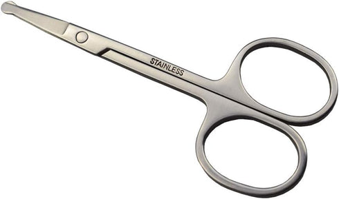 3.5-Inch Stainless Steel Round-Tip Grooming Scissors for Dog Pet Nose, Ear, Face, Paw Hair