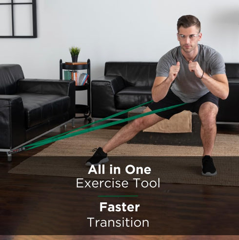 THERABAND CLX Resistance Band with Loops, Fitness Band for Home Exercise, Full Body Workouts, Green, Heavy, 5 Foot