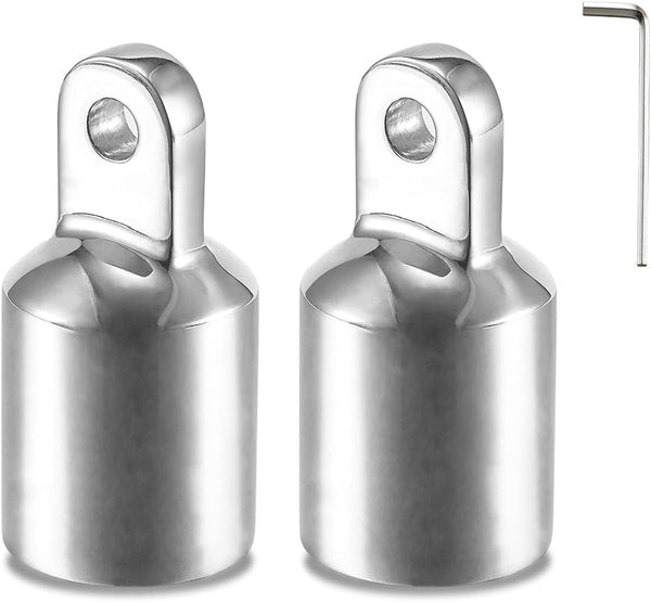 TINGZHIGO Bimini Top Eye End Cap for 1 inch (25mm) OD Round Tubing with L Shape Hex Allen Wrench (2 Packs)