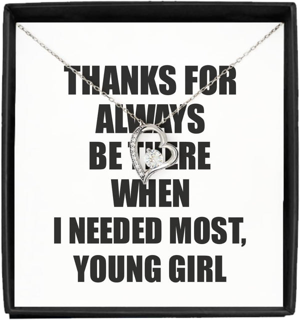 EzGift Funny Young Girl Necklace Pendant Thanks For Always Be There Needed Most