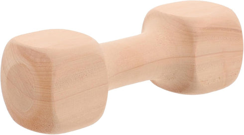 Wooden Dumbbell Chew Toy for Small Breeds Dogs, Durable Molar Pet Accessory for Chewing, Playing, Khaki