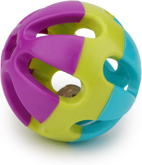 Hypeety Pet Parrot Toy - Colorful Plastic Birds Ball with Bell for Budgie, Cockatoo, Rabbit, Cat (1PC Color Random)