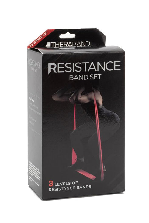 THERABAND Resistance Bands Set, Professional Elastic Bands for Upper & Lower Body Exercise, Beginner, Yellow, Red, Green